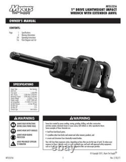 Myers 1 Drive Lightweight Impact Wrench With 6 Extended Anvil-FREE S@H Myers 1 Drive Lightweight Impact Wrench With 6 Extended Anvil-FREE S@H