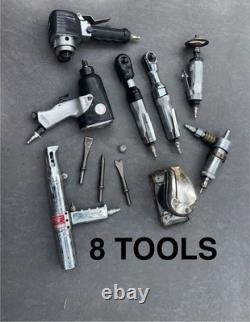 Pneumatic 3/8 Inch Air Tools LOT of EIGHT Air Tools MasterGrip and Misc