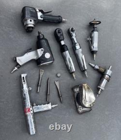 Pneumatic 3/8 Inch Air Tools LOT of EIGHT Air Tools MasterGrip and Misc