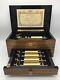 Reuge Swiss Music Box Hand Tooled 50 Lames, 10 Airs Interchangeable Music Box