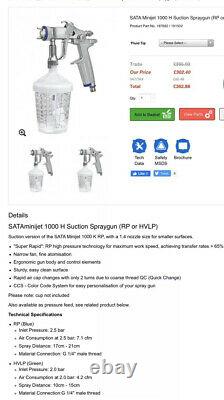 Sata Minijet 1000 H RP Spray Gun Brand New Never Used Bargain