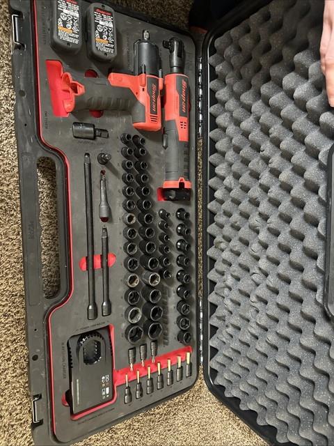 Snap On 3/8 Drive 63 Piece Metric Cordless Impact Foam Kit In Case Used Once