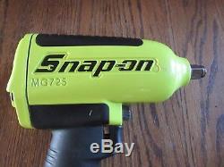 Snap On Hi Visible Yellow Mg725 1/2 Drive Mg725hv Magnesium Impact Air Wrench
