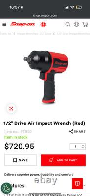 Snap on 1/2 drive impact wrench Red Used