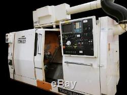 Takisawa TM-20 CNC Lathe with Live Tooling, Bar Feed, Air Cleaner, Chip Conveyor