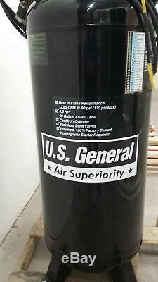 US General US660V 60 Gallon Air Compressor Vertical 3.5 HP 203-230V 1HP 130PSI