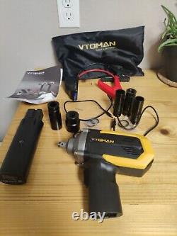 VTOMAN Impact Wrench with Jump Starter 700N. M Portable 1/2 Cordless Impact Gun