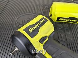 #bb086 Snap On Tools PT338HV HI-VIZ Yellow 3/8 Drive Stubby Air Impact Wrench